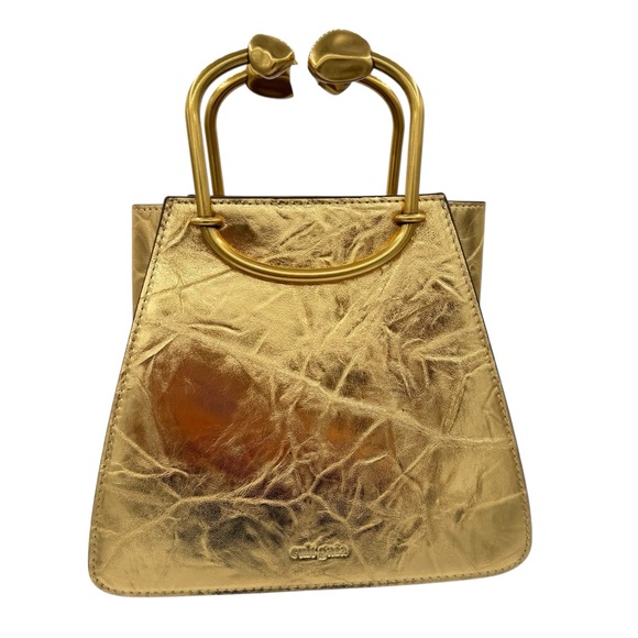 NEW Cult Gaia Maxine Bag Gold Brass Leather - Picture 6 of 9